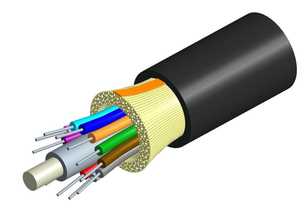 Cable de fibra óptica de 12 hilos OM3 de uso interior/exterior con chaqueta lszh sin armadura
