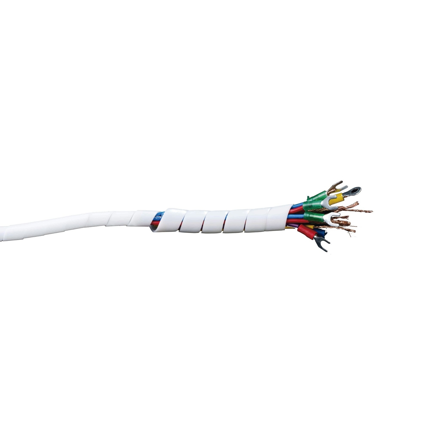 Organizador Espiral Para Cables Blanco 25mm X 10m Cables 16AWG Marca Dexson Referencia DXN3406B