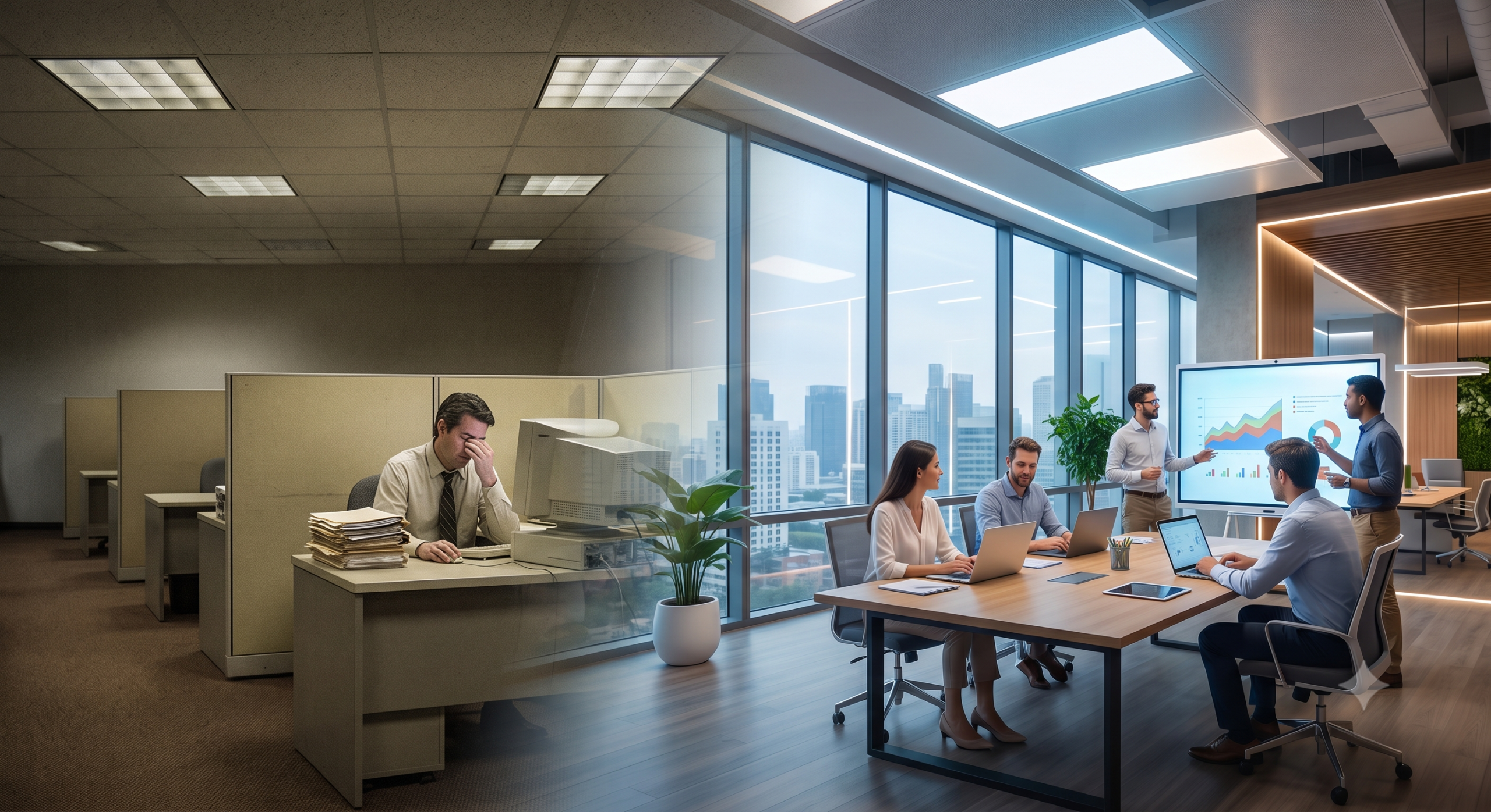 iluminación inteligente para oficinas